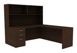 Desk with Hutch and Drawers - Amber