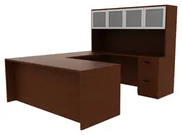 Desk with Hutch and Drawers - Amber