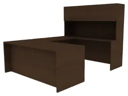 U-Shaped Desk with Hutch - Amber