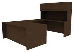 U-Shaped Desk with Hutch - Amber