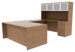 Desk with Hutch and Drawers - Amber