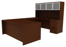 Desk with Hutch and Drawers - Amber