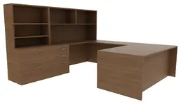 Desk with Bookcase - Amber