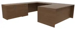 Desk with Cabinet - Amber