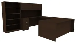 Desk with Bookcase - Amber