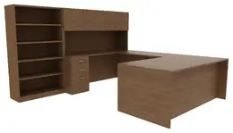 Desk with Bookcase - Amber