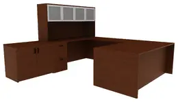 Desk with Hutch and Drawers - Amber