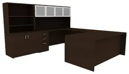 Desk with Shelves - Amber