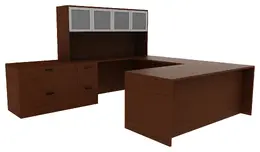 Desk with Shelves - Amber