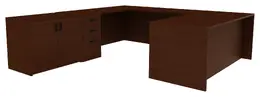 Desk with Cabinet - Amber