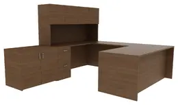 Desk with Hutch Storage - Amber