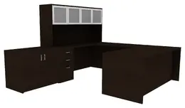 Office Desk with Storage - Amber