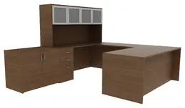 Office Desk with Storage - Amber