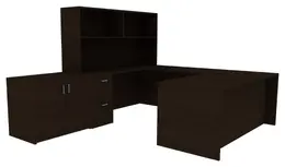 Office Desk with Storage - Amber