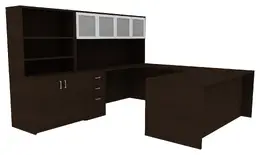 Office Desk with Cabinet - Amber