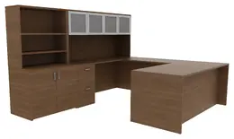 Desk with Shelves and Drawers - Amber