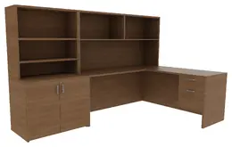 Bookcase Desk Combo - Amber