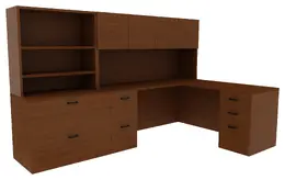 Desk Bookcase Combo - Amber