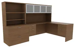 Desk with Storage Drawers - Amber