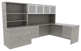 Desk with Storage Drawers - Amber