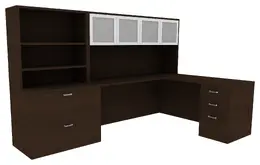 Desk with Drawers - Amber