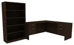 Desk with Matching Bookcase - Amber