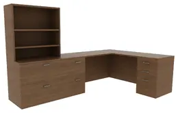 Desk with Shelves and Drawers - Amber