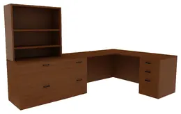 Desk with Shelves and Drawers - Amber