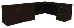 Desk with Cabinet - Amber