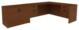 Desk with Storage Cabinet - Amber