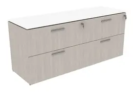 Double Lateral Filing Cabinet with Glass Top - Potenza