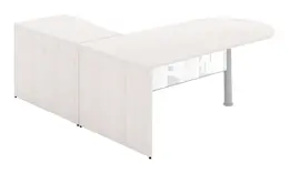 L Shaped Peninsula Desk with Glass Modesty Panel - Potenza