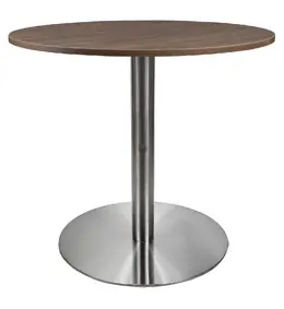 Round Cafe Table with Brushed Metal Base - PL Laminate