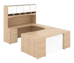 U Shaped Desk with Hutch - Potenza