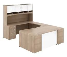 U Shaped Desk with Hutch - Potenza