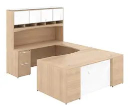 U Shaped Desk with Hutch - Potenza