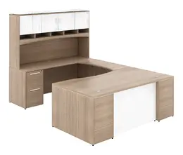 U Shaped Desk with Hutch - Potenza