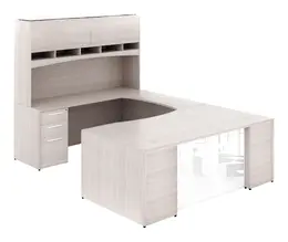 U Shaped Desk with Hutch - Potenza