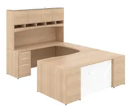 U Shaped Desk with Hutch - Potenza