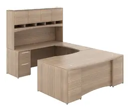 U Shaped Desk with Hutch - Potenza