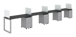 4 Person Workstation with Dividers - Veloce