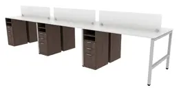 6 Person Standing Height Workstation - Elements