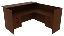 L-Shaped Reception Desk - Amber