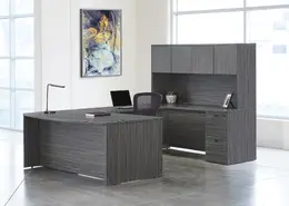 Bow Front U Shaped Desk with Storage - Napa