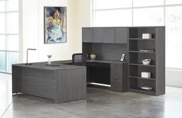 U Shaped Desk with Storage - Napa