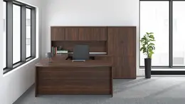 Bow Front U Shaped Desk with Storage - Concept 70