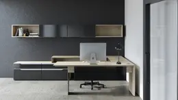 Modern U Shaped Desk with Storage - Nex