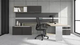 Modern L Shaped Desk with Storage - Nex