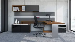 Modern L Shaped Desk with Storage - Nex