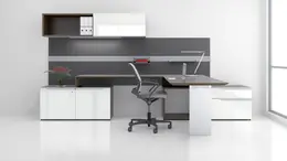 Modern L Shaped Desk with Storage - Nex